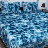 Luxury Ocean Blue Textured Plush Fleece Bedsheet