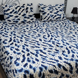 Luxury Blue & White Textured Fleece Bedsheet