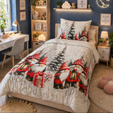 Christmas Gnome Wonderland Kids Bedsheet