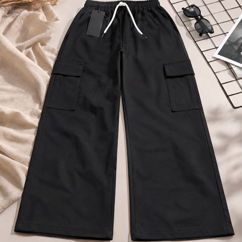 Women’s Black Wide Leg Cargo Trousers