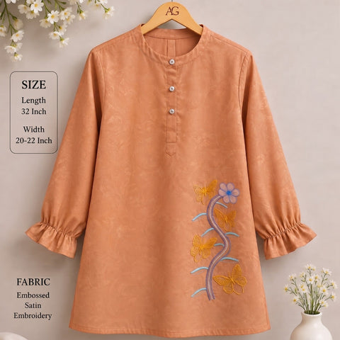 Floral Butterfly Embroidery Shirts