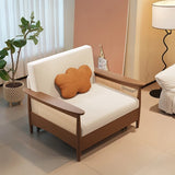 Convertible Sofa Bed with Pull-Out Footrest | Wooden Frame Lounge Chair & Sleeper