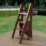 Convertible Wooden Ladder Chair – 2-in-1 Folding Step Ladder & Chair