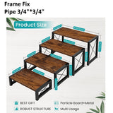 4-Tier Rustic Wooden Cupcake Display Stand – Metal Frame Dessert & Cake Riser Set