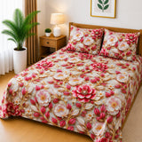 Elegant Blossom Garden Printed Bed Sheet