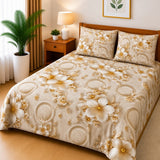 Beautiful White Blossom Printed Bed Sheet