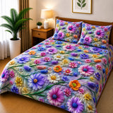 Colorful Blossom Garden 3D Printed Bed Sheet