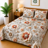 Elegant Spring Blossom Printed Bed Sheet