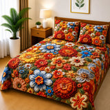 Royal Floral Fantasy Printed Bed Sheet
