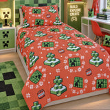 Minecraft Creeper Christmas Kids Bedsheet