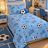 Blue Soccer Theme Kids Bedsheet