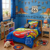 Lightning Speed Car Theme Kids Bedsheet