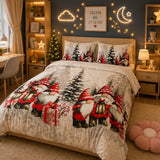 Nordic Christmas Gnome Printed Bed Sheet