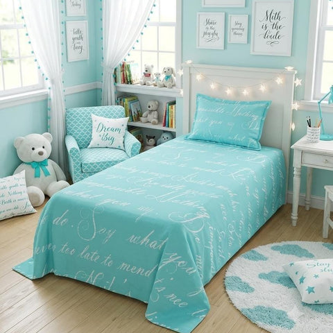 Dreamy Aqua Blue Kids Bedsheet