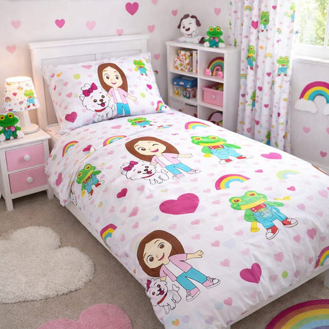 Cute Rainbow & Frog Kids Bedsheet