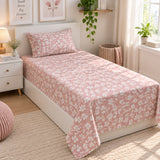 Soft Pink Floral Kids Bedsheet