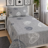 Grey Scribble Pattern Kids Bedsheet
