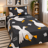 Black Duck Print Kids Bedsheet