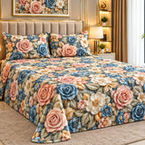 Elegant Flower Pattern Printed Bed Sheet