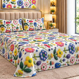 Premium Multicolor Floral  Printed Bed Sheet