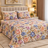 Premium Pastel Floral Printed Bed Sheet