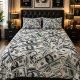 Hustle Money Dollar Printed Bed Sheet