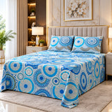 Blue Mandala Medallion Printed Bed Sheet