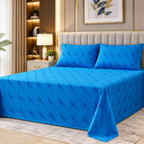 Electric Blue Lightning Jacquard Printed Bed Sheet