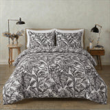 Luxury Black Leaf Print Bedsheet