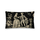 Black Dior Toile Printed Cushion Cover