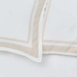 Luxury White Duvet Cover Set with Beige Border