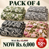 Pack of 4 Luxury Floral Printed Bedding