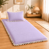 Luxury Pom Pom Lace Floor Mattress with Pillow Set