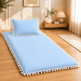 Luxury Pom Pom Lace Floor Mattress with Pillow Set