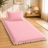 Luxury Pom Pom Lace Floor Mattress with Pillow Set