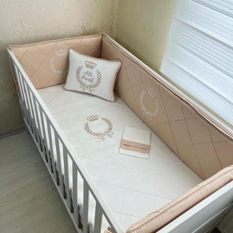 Beige Baby cot set - The Linen House