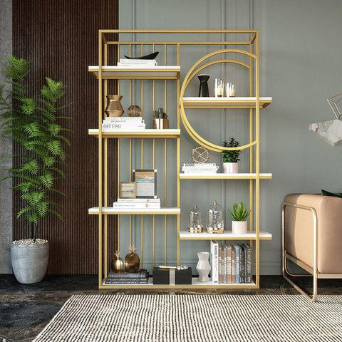 Contemporary 6-Tiered Standing Etagere Bookshelf - The Linen House