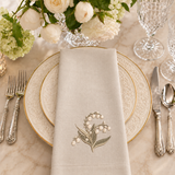 Premium Cotton Table Mat with Embroidered Floral Design