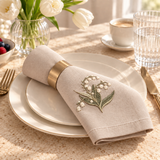 Premium Cotton Table Mat with Embroidered Floral Design
