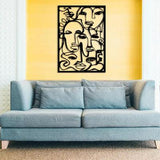 Abstract Faces Metal Wall Decor - The Linen House