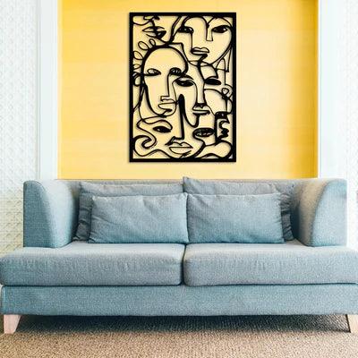 Abstract Faces Metal Wall Decor - The Linen House