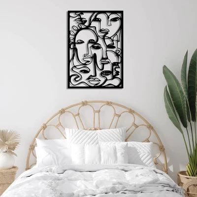 Abstract Faces Metal Wall Decor - The Linen House