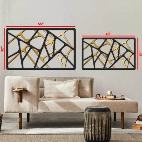 Abstract Golden Metal Wall Decor - The Linen House
