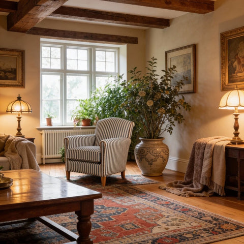 Accent Armchair With Stripe Design - The Linen House