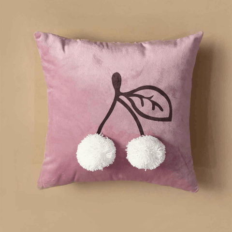 Adorable Pompom Cherry Baby Cushion - Soft & Cozy Nursery Decor - The Linen House
