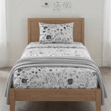 Adventure Doodle Print Kids Bedsheet - The Linen House