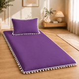 Luxury Pom Pom Lace Floor Mattress with Pillow Set