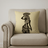 African Woman Art Cushion Covers ( Pack of 3) - The Linen House