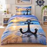 Anchor Sunset Ocean Kids Bedsheet - The Linen House