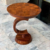 Antique Design Wooden Round Coffee Table - The Linen House